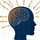 Icône d'intelligence artificielle avec des connexions de réseau et une personne qui apprend