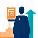 Icône de développement professionnel avec un éducateur et des outils numériques